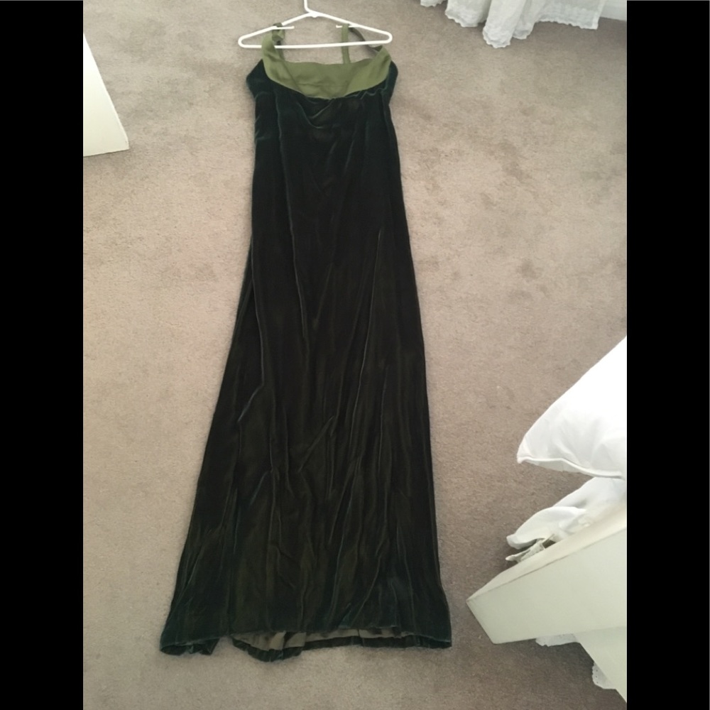 Velasquez Anderson Olive Velvet Gown